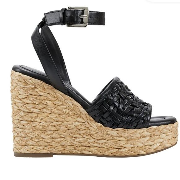 BRAND NEW MARC FISHER WOMEN's GODINA ESPADRILLE SQUARE TOE WEDGE SANDAL G1 - Picture 4 of 15